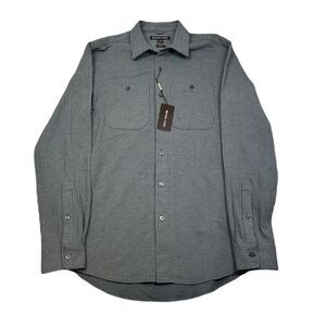 Michael Kors Shirt Mens‎ Small Ash Melange Grey Classic Fit Striped Button Down